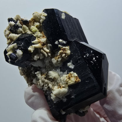 Schörl Turmalin, Hyalit Opal, Rauchquarz, Orthoklas Erongo, Namibia 55*45*34mm #12404