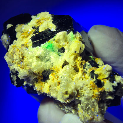 Schörl Turmalin, Hyalit Opal, Rauchquarz, Orthoklas Erongo, Namibia 55*45*34mm #12404