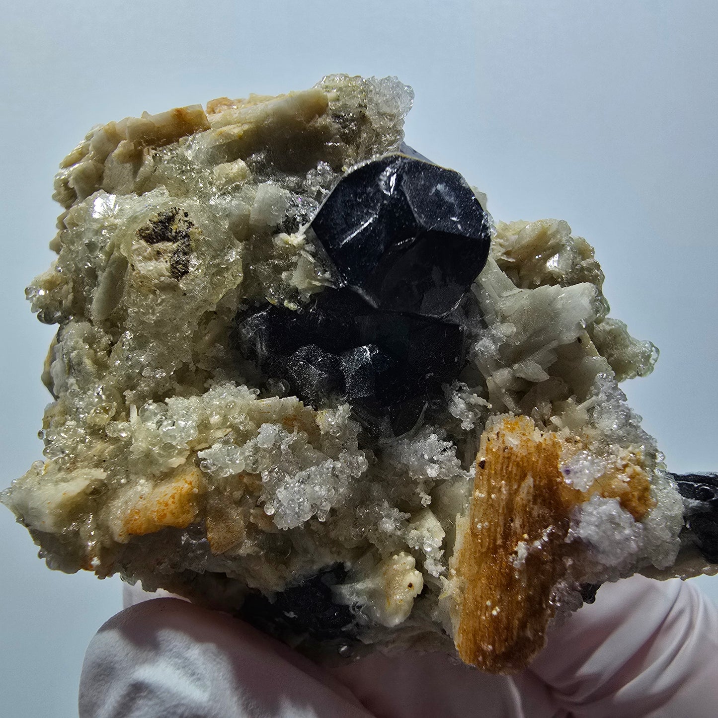 Rare Schorl Tourmaline, Hyalite Opal, Orthoclase Erongo, Namibia 65*48*36mm #12405
