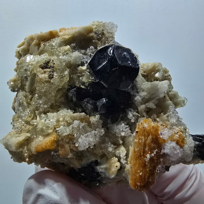 Rare Schorl Tourmaline, Hyalite Opal, Orthoclase Erongo, Namibia 65*48*36mm #12405