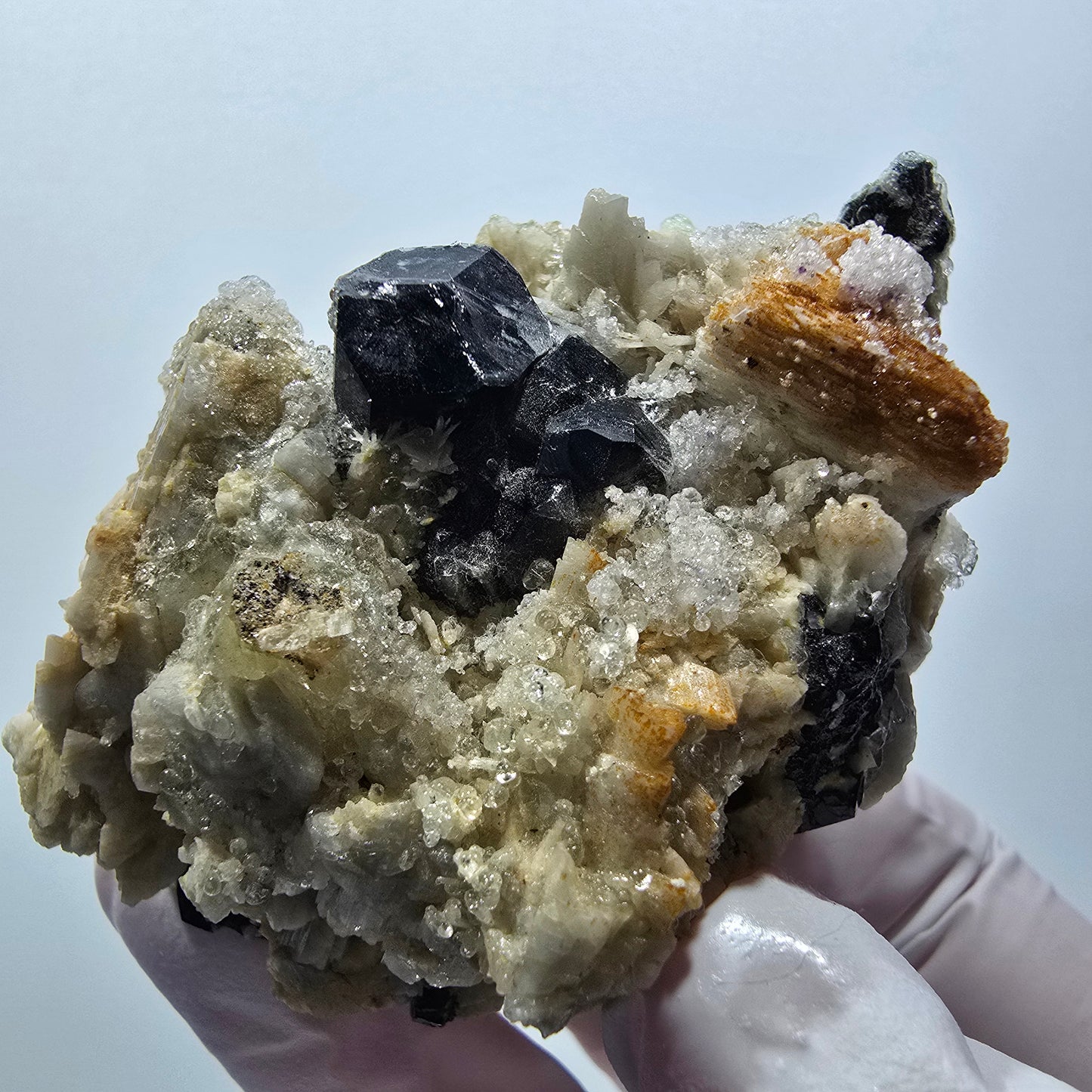 Rare Schorl Tourmaline, Hyalite Opal, Orthoclase Erongo, Namibia 65*48*36mm #12405