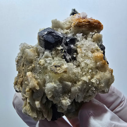 Rare Schorl Tourmaline, Hyalite Opal, Orthoclase Erongo, Namibia 65*48*36mm #12405