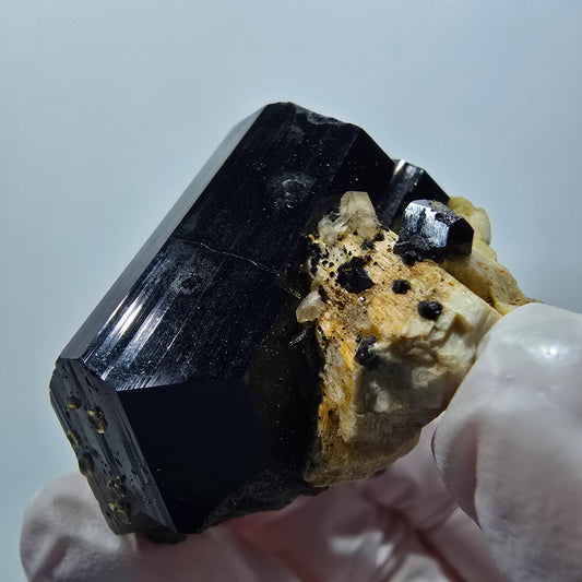 Rare Schorl Tourmaline, Hyalite Opal, Orthoclase Erongo, Namibia 42*39*30mm #12406