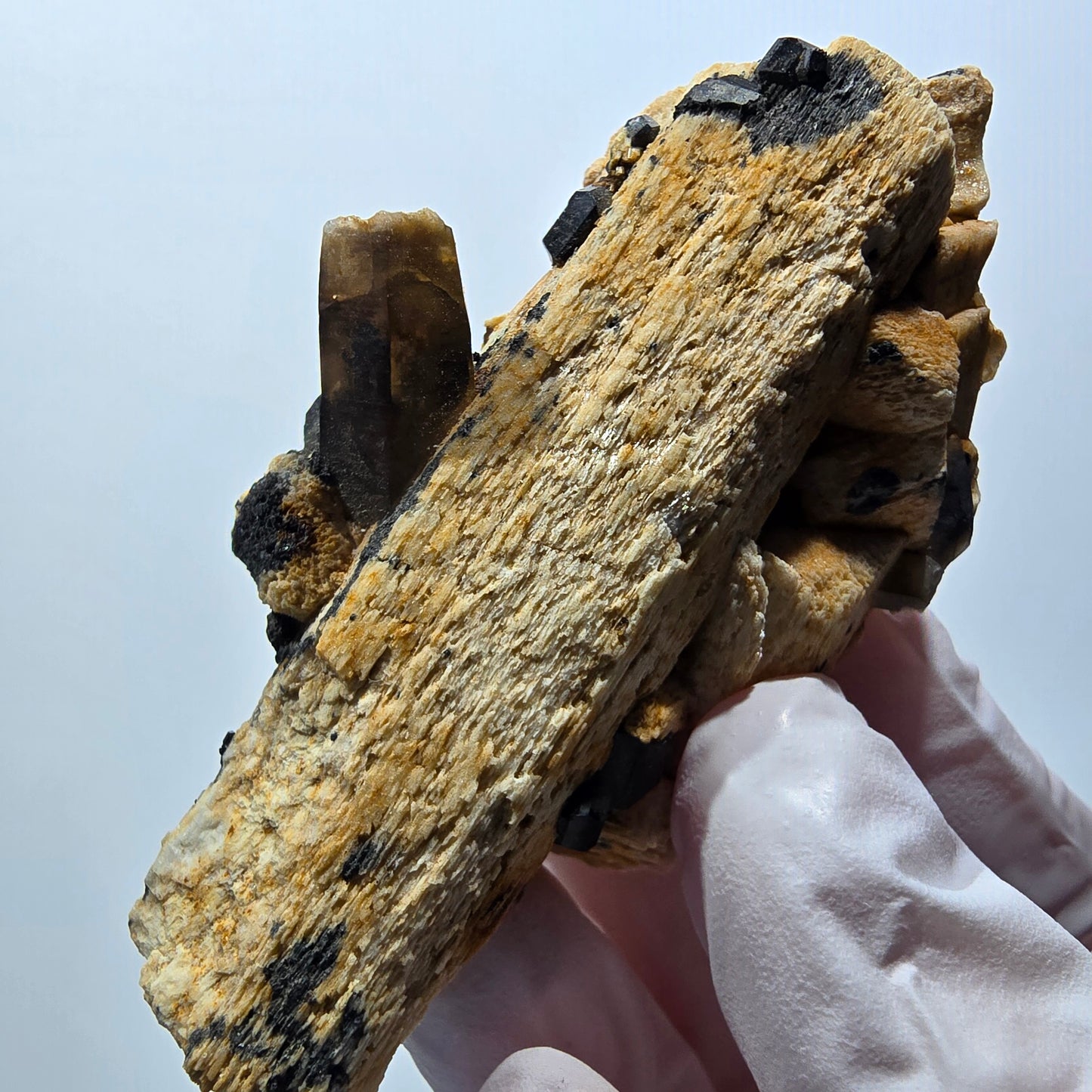 Seltene Schörl Turmalin, Rauchquarz, Orthoklas Stufe Erongo, Namibia 78*43*32mm #12407