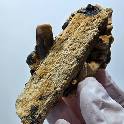 Seltene Schörl Turmalin, Rauchquarz, Orthoklas Stufe Erongo, Namibia 78*43*32mm #12407