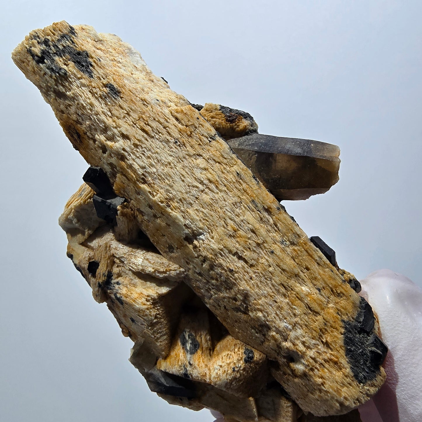 Seltene Schörl Turmalin, Rauchquarz, Orthoklas Stufe Erongo, Namibia 78*43*32mm #12407