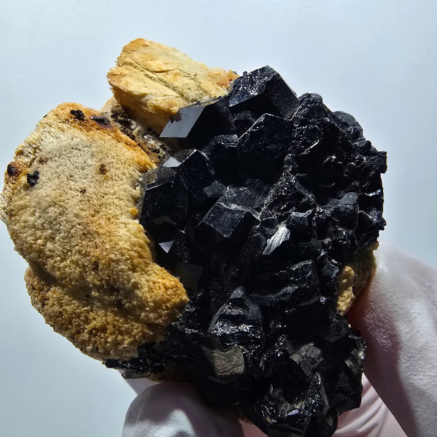 Rare Schorl Tourmaline, Hyalite Opal, Orthoclase Erongo, Namibia 64*51*44mm #12408