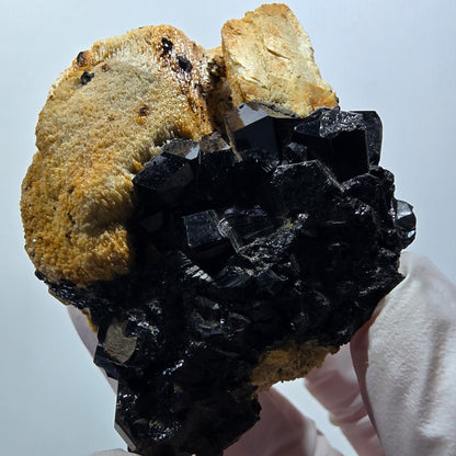 Rare Schorl Tourmaline, Hyalite Opal, Orthoclase Erongo, Namibia 64*51*44mm #12408
