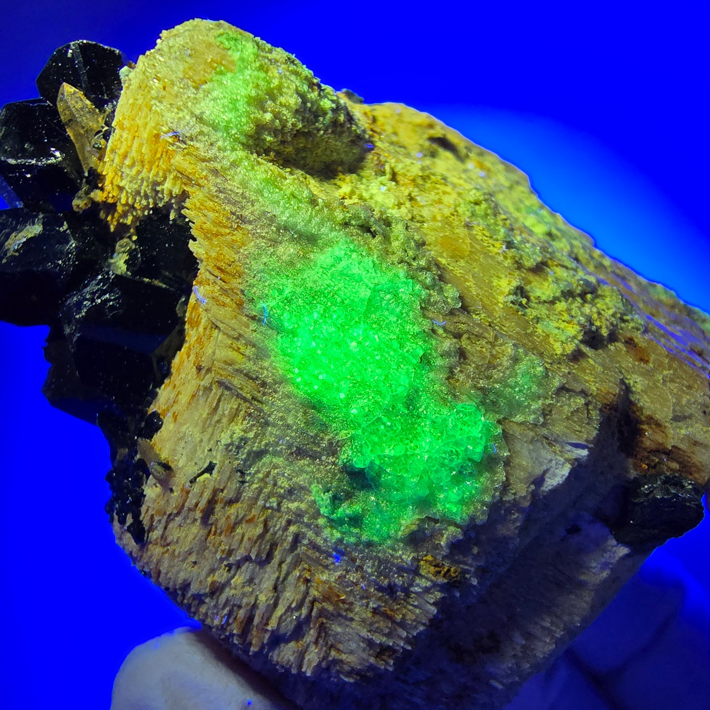 Rare Schorl Tourmaline, Hyalite Opal, Orthoclase Erongo, Namibia 64*51*44mm #12408