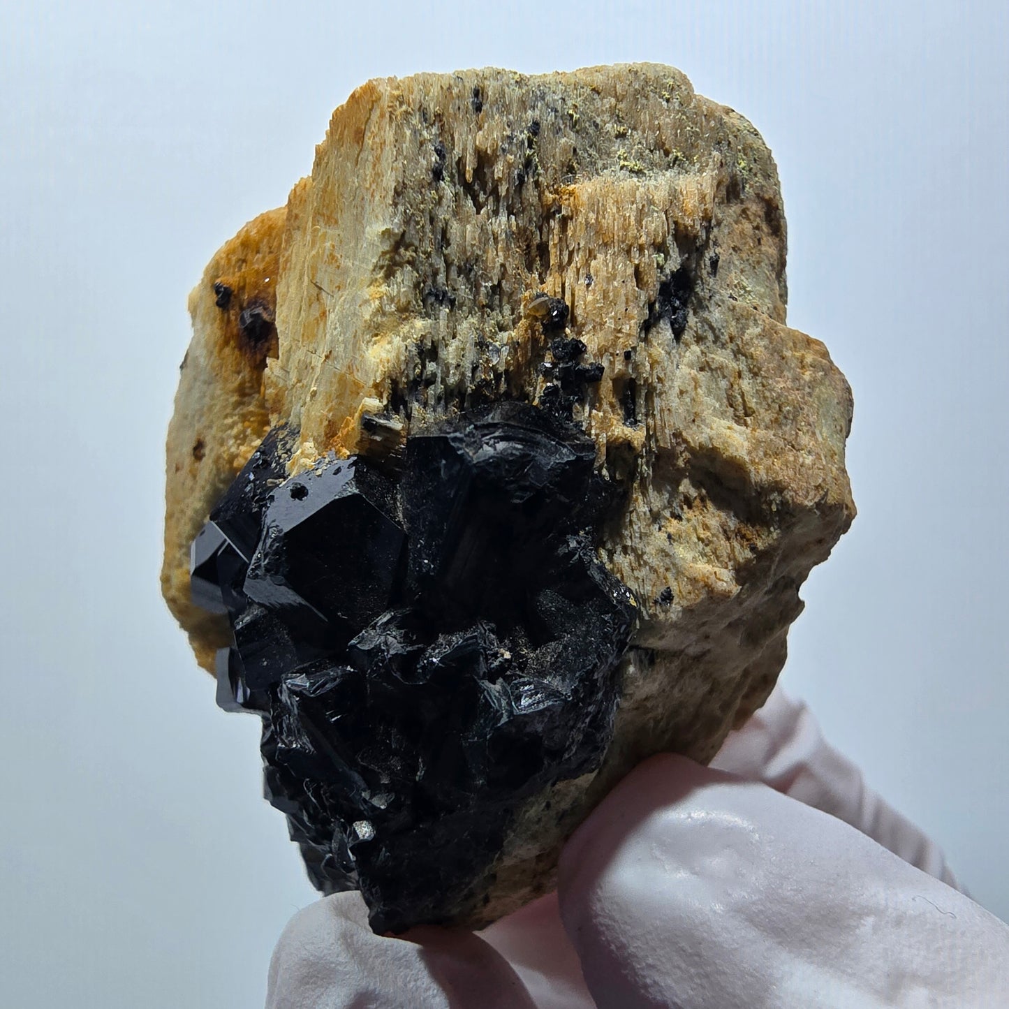 Rare Schorl Tourmaline, Hyalite Opal, Orthoclase Erongo, Namibia 64*51*44mm #12408