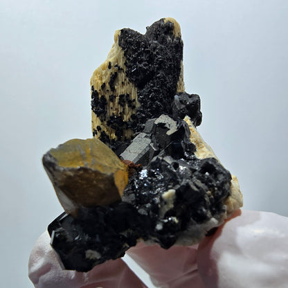 Seltene Schörl Turmalin, Rauchquarz, Orthoklas Stufe Erongo, Namibia 51*41*32mm #12409