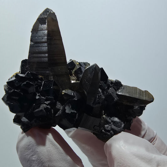 Seltene Schörl Turmalin, Rauchquarz Stufe Erongo, Namibia 67*38*30mm #12414