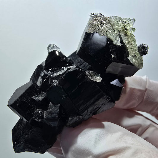 Rare Schorl Tourmaline, Hyalite Opal Specimen Erongo, Namibia 67*35*26mm #12417
