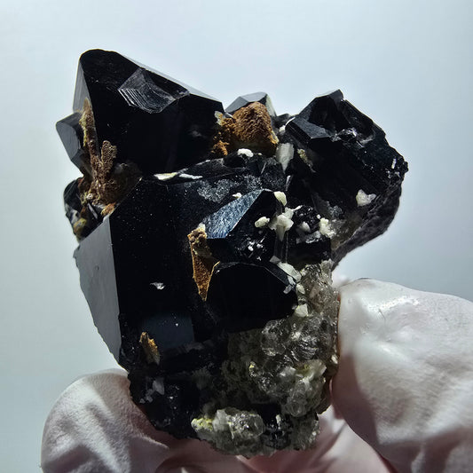 Seltene Schörl Turmalin, Rauchquarz, Orthoklas Stufe Erongo, Namibia 52*48*43mm #12420
