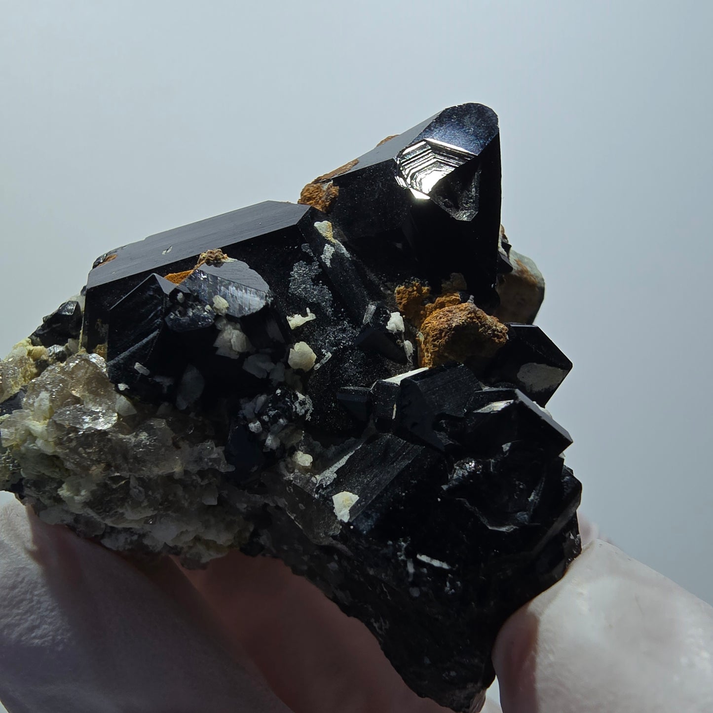 Seltene Schörl Turmalin, Rauchquarz, Orthoklas Stufe Erongo, Namibia 52*48*43mm #12420