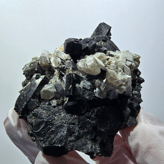 Seltene Schörl Turmalin, Rauchquarz, Orthoklas Stufe Erongo, Namibia 68*54*30mm #12421