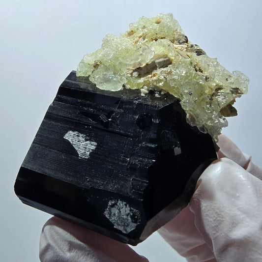 Rare Schorl Tourmaline, Hyalite Opal Specimen Erongo, Namibia 58*42*32mm #12423