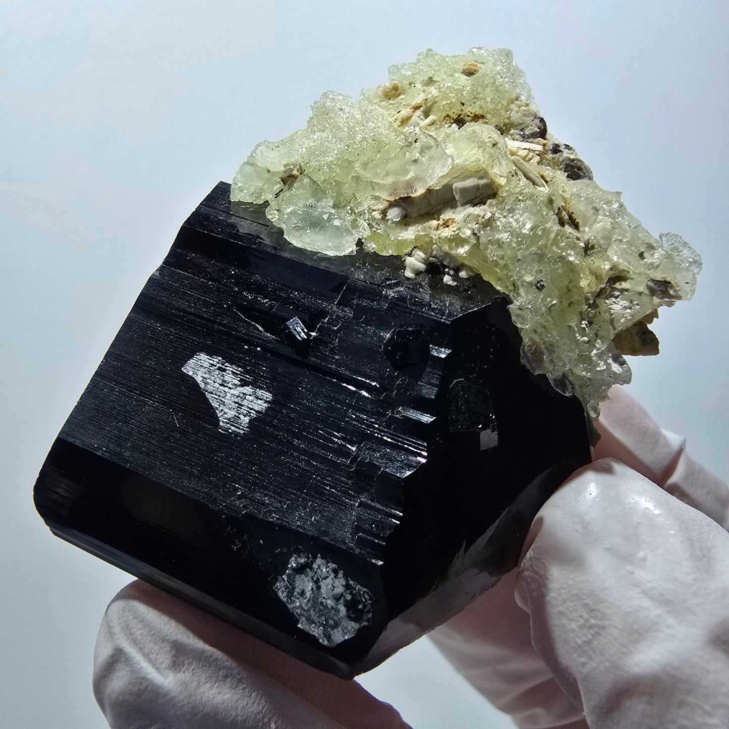 Rare Schorl Tourmaline, Hyalite Opal Specimen Erongo, Namibia 58*42*32mm #12423