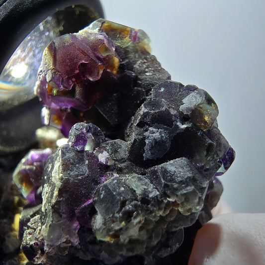 Bunte Phantom Fluorit, Schörl Turmalin, Rauchquarz, Muskovit Erongo, Namibia 65*61*31mm #12425