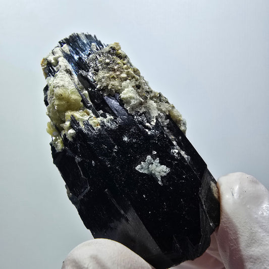 Rare Schorl Tourmaline, Hyalite Opal, Muscovite Specimen Erongo, Namibia 53*30*24mm #12426