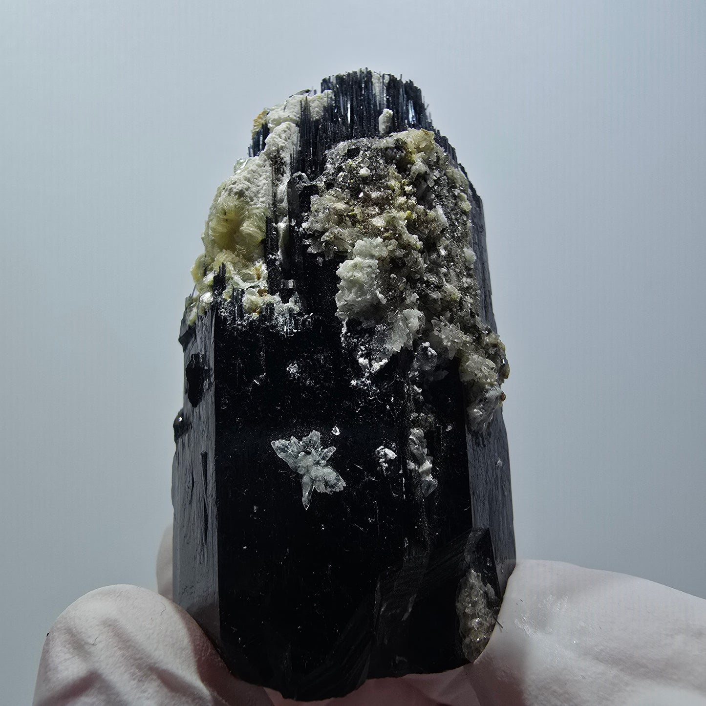 Rare Schorl Tourmaline, Hyalite Opal, Muscovite Specimen Erongo, Namibia 53*30*24mm #12426