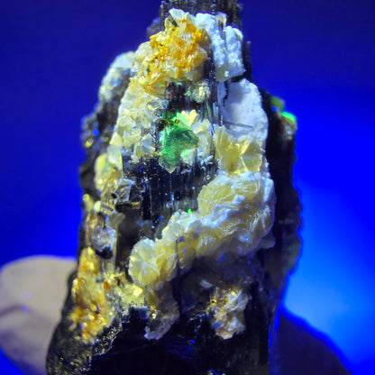 Rare Schorl Tourmaline, Hyalite Opal, Muscovite Specimen Erongo, Namibia 53*30*24mm #12426