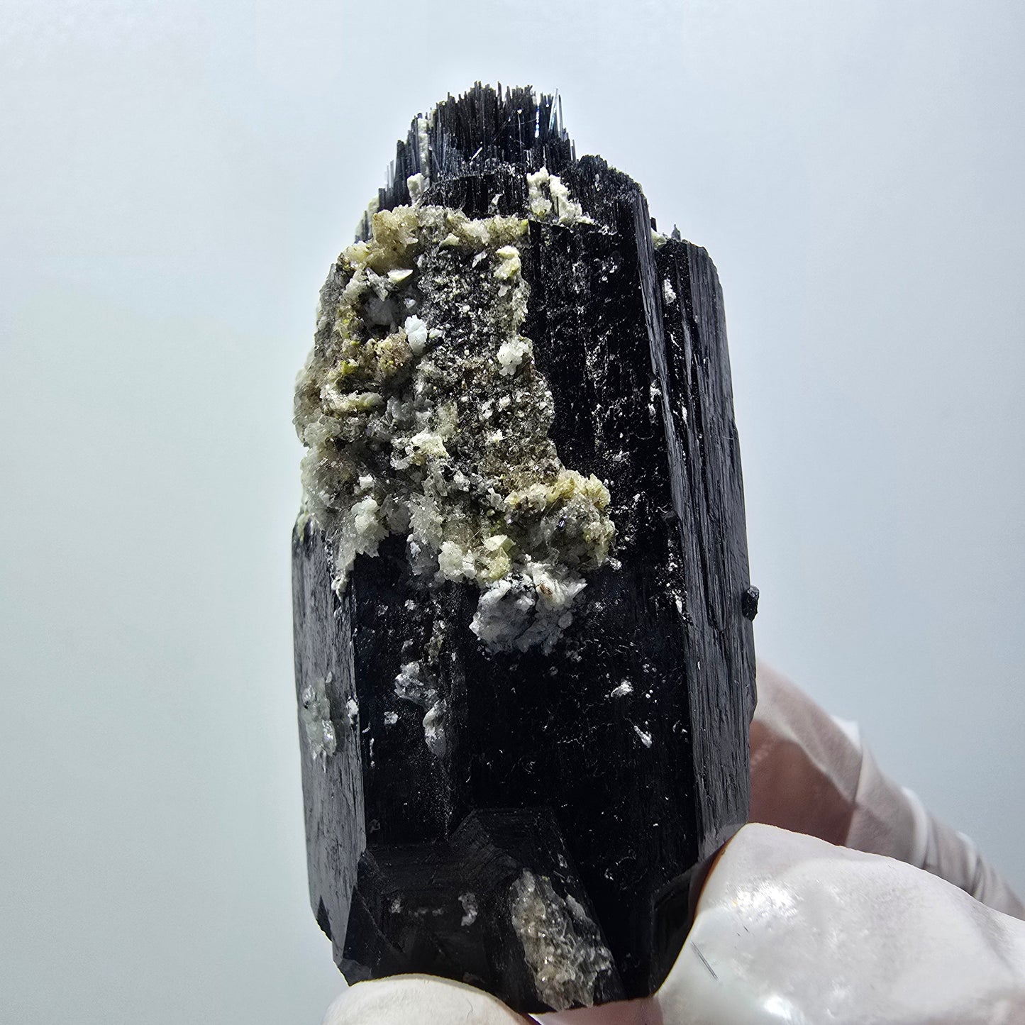 Rare Schorl Tourmaline, Hyalite Opal, Muscovite Specimen Erongo, Namibia 53*30*24mm #12426