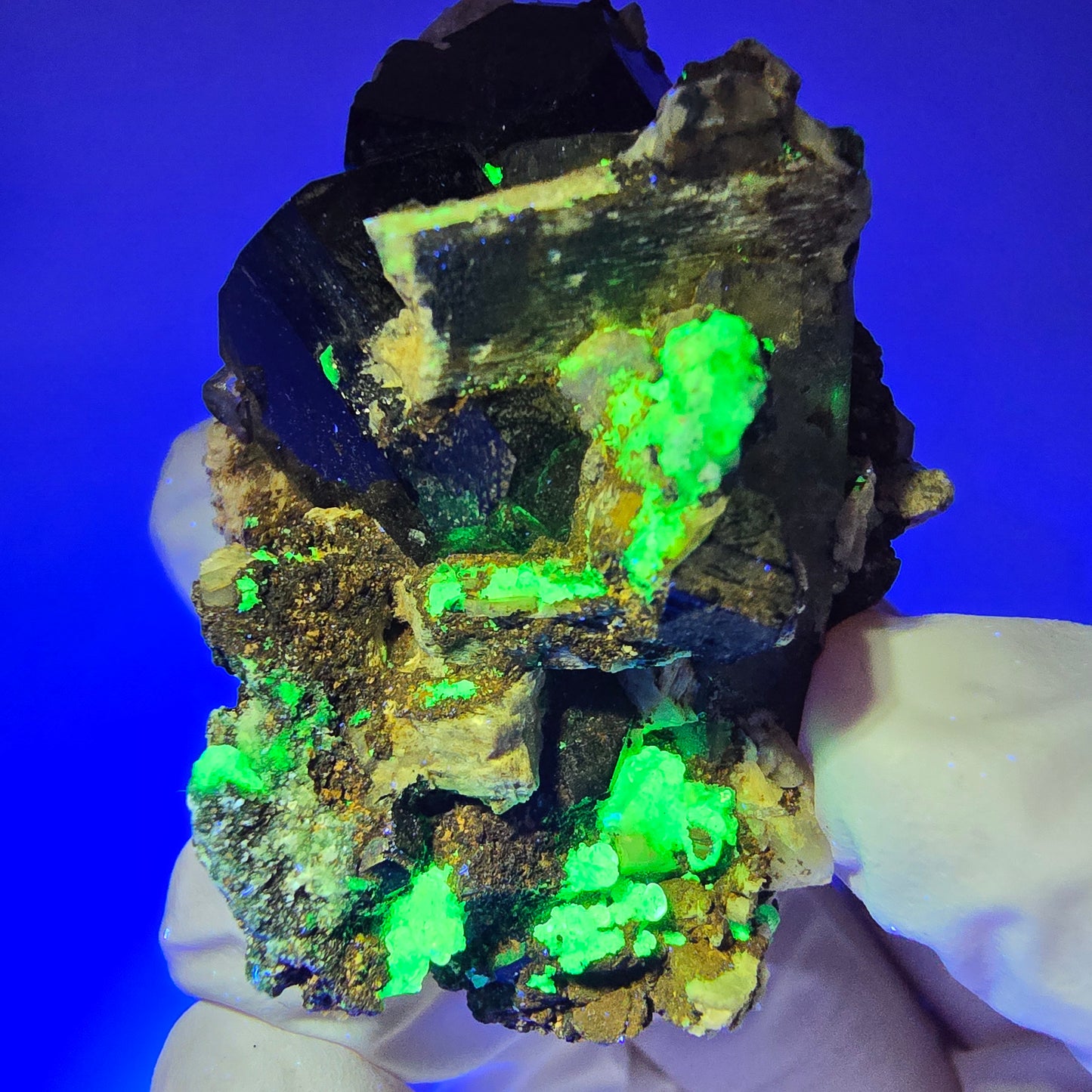 Schörl Turmalin, Aquamarin, Hyalit Opal, Orthoklas Erongo, Namibia 52*36*28mm #12437
