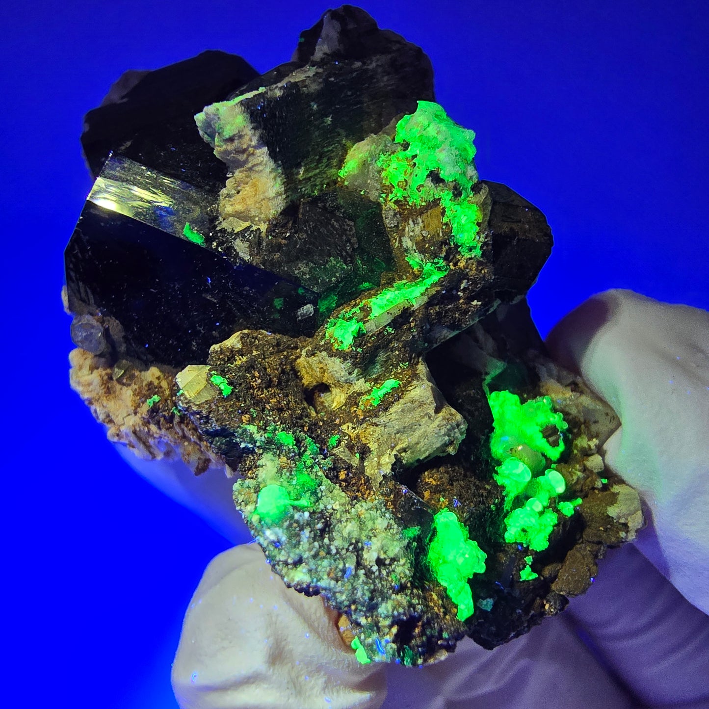 Schörl Turmalin, Aquamarin, Hyalit Opal, Orthoklas Erongo, Namibia 52*36*28mm #12437
