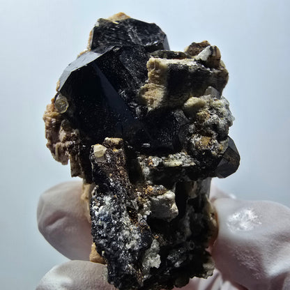 Schörl Turmalin, Aquamarin, Hyalit Opal, Orthoklas Erongo, Namibia 52*36*28mm #12437