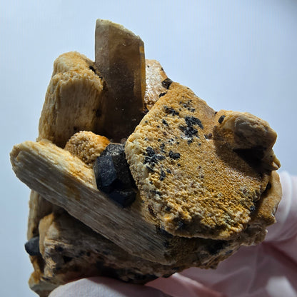 Seltene Schörl Turmalin, Rauchquarz, Orthoklas Stufe Erongo, Namibia 51*39*26mm #12441