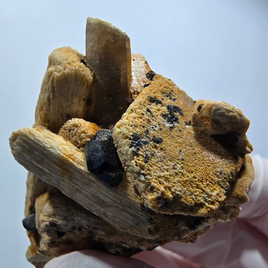 Seltene Schörl Turmalin, Rauchquarz, Orthoklas Stufe Erongo, Namibia 51*39*26mm #12441