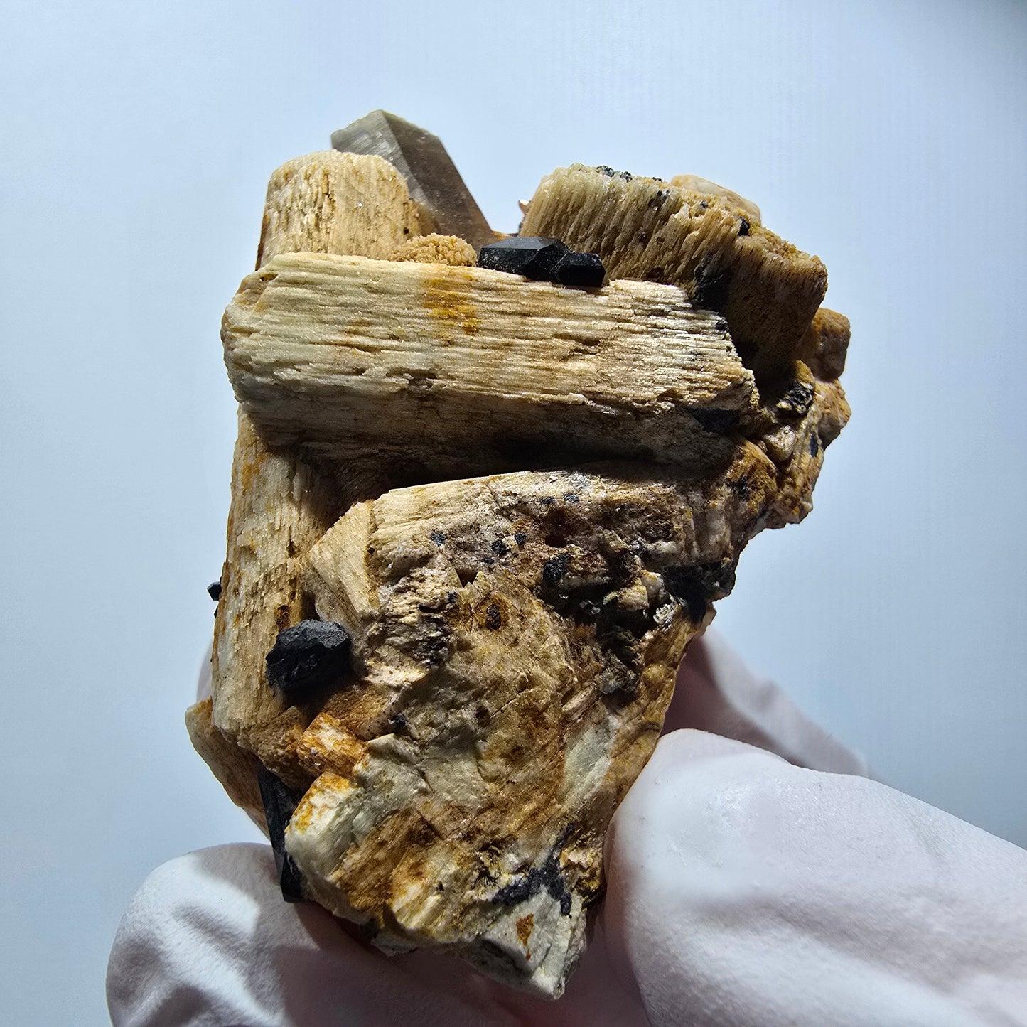 Seltene Schörl Turmalin, Rauchquarz, Orthoklas Stufe Erongo, Namibia 51*39*26mm #12441
