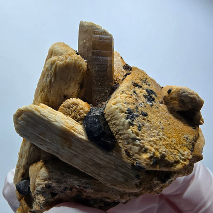 Seltene Schörl Turmalin, Rauchquarz, Orthoklas Stufe Erongo, Namibia 51*39*26mm #12441
