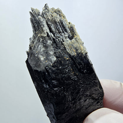 Seltener Schörl Turmalin mit Hyalit Opal, Rauchquarz Erongo, Namibia 52*25*19mm #12445