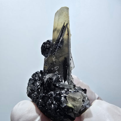 Seltene Schörl Turmalin, Rauchquarz Stufe Erongo, Namibia 52*31*16mm #12447