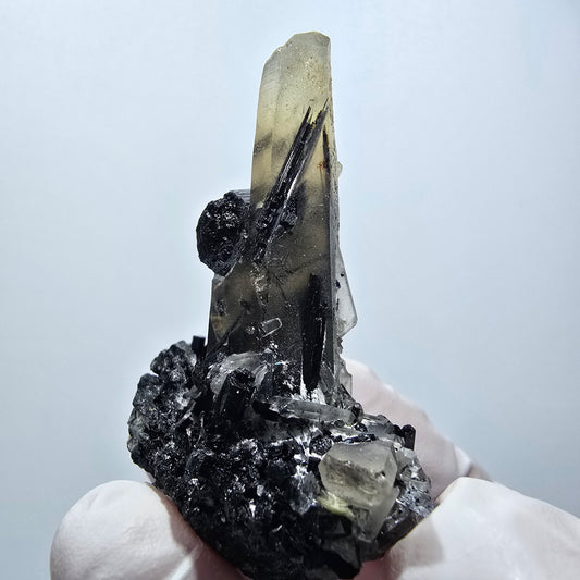 Seltene Schörl Turmalin, Rauchquarz Stufe Erongo, Namibia 52*31*16mm #12447