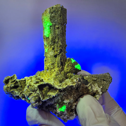 Große Hyalit Opal, Schörl Turmalin, Muskovit, Orthoklas Stufe Erongo, Namibia 102*81*80mm #12464