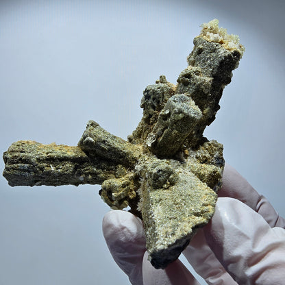 Große Hyalit Opal, Schörl Turmalin, Muskovit, Orthoklas Stufe Erongo, Namibia 102*81*80mm #12464
