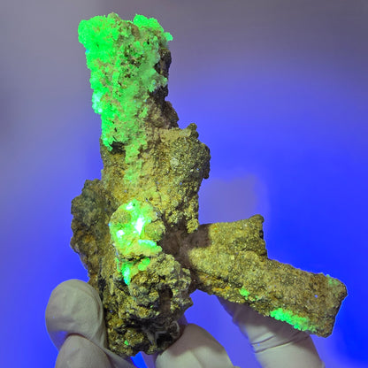 Große Hyalit Opal, Schörl Turmalin, Muskovit, Orthoklas Stufe Erongo, Namibia 102*81*80mm #12464