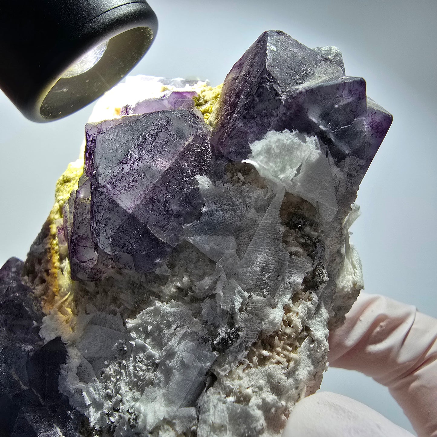 Grande fluorine fantôme, opale hyalite, étagère orthose Erongo, Namibie 113*81*47mm #12465