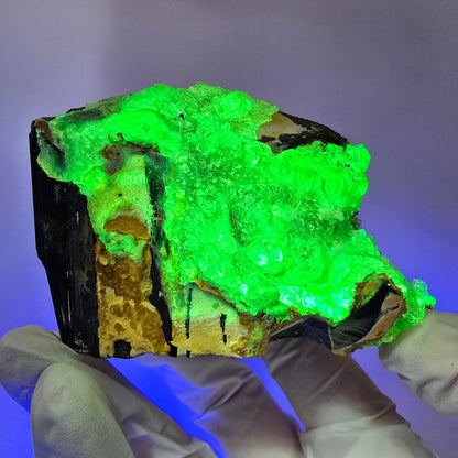 Rare Schorl Tourmaline with Hyalite Erongo, Namibia 75*69*48mm #12466