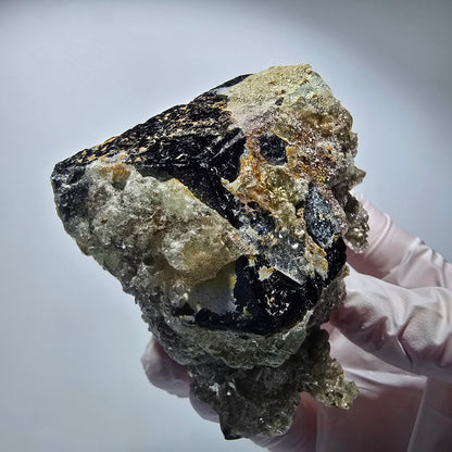 Rare Schorl Tourmaline with Hyalite Erongo, Namibia 75*69*48mm #12466