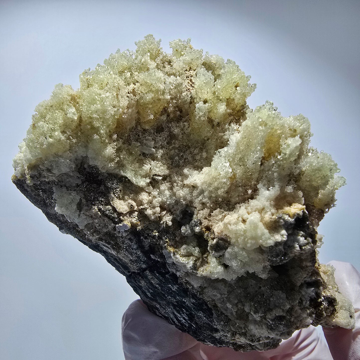 Hyalit Opal, Muskovit, Orthoklas, Schörl Turmalin Stufe Erongo, Namibia 83*56*53mm #12467