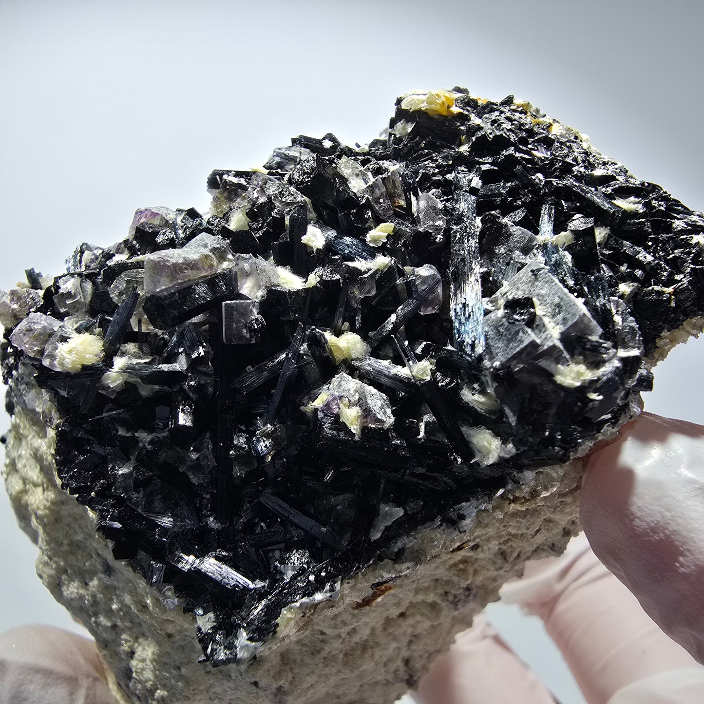 Colorful Phantom Fluorite, Schorl Tourmaline Muscovite Specimen Erongo, Namibia 93*91*54mm #12468