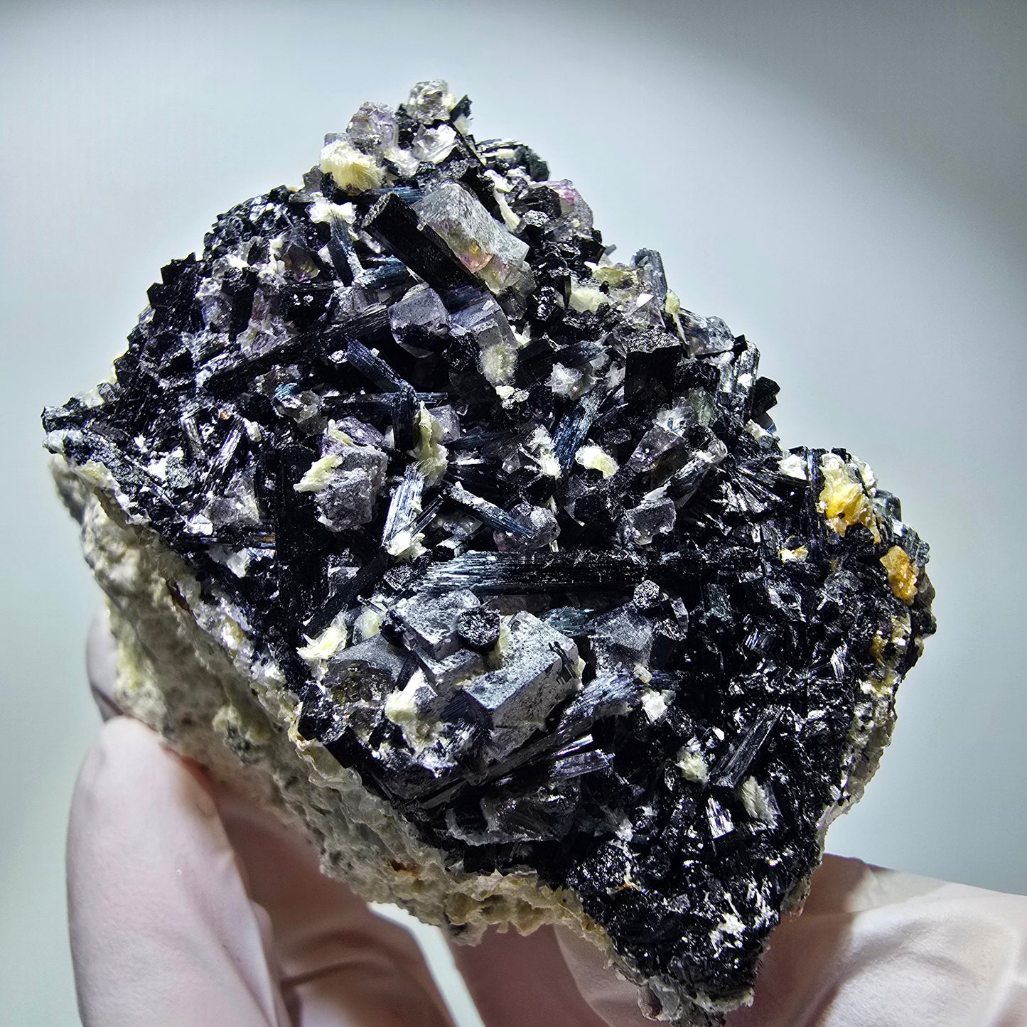 Colorful Phantom Fluorite, Schorl Tourmaline Muscovite Specimen Erongo, Namibia 93*91*54mm #12468