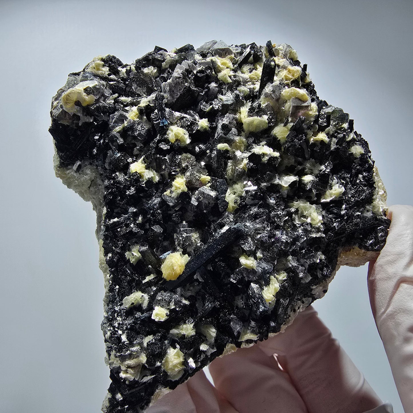 Colorful Phantom Fluorite, Schorl Tourmaline Muscovite Specimen Erongo, Namibia 93*91*54mm #12468