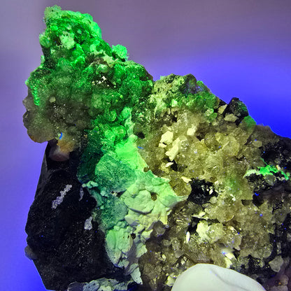 Symmetrische Schörl Turmalin, Hyalit Opal, Rauchquarz Stufe Erongo, Namibia 100*72*65mm #12471