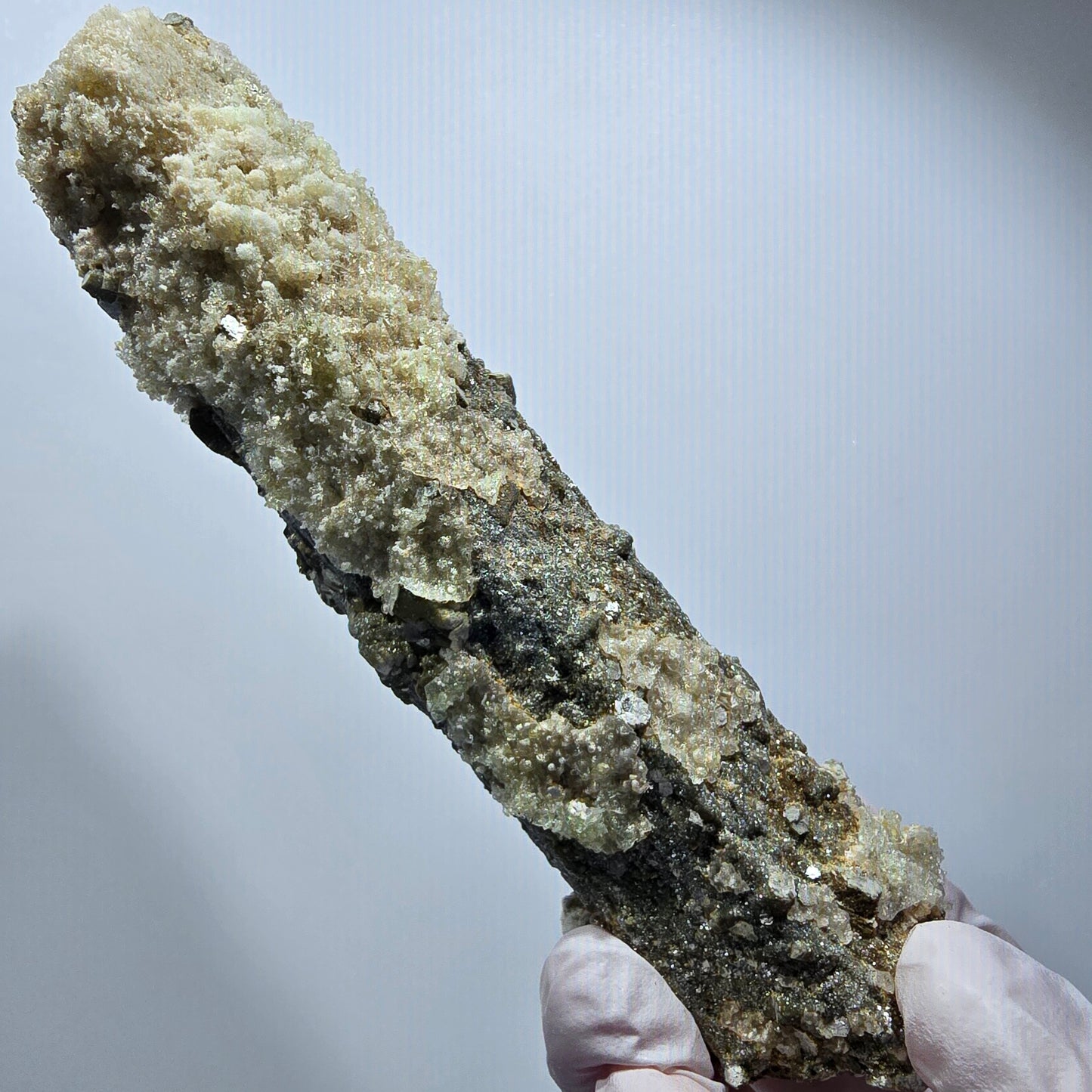 Large Schorl Tourmaline, Hyalite Opal, Muscovite Specimen Erongo, Namibia 123*30*29mm #12474