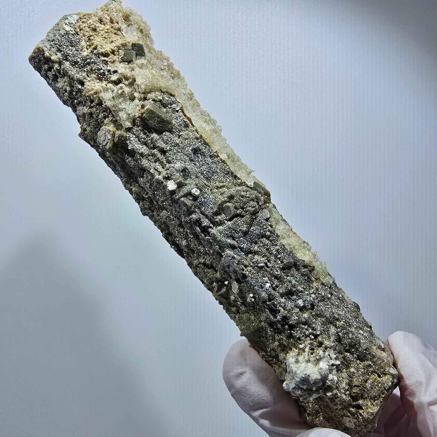 Large Schorl Tourmaline, Hyalite Opal, Muscovite Specimen Erongo, Namibia 123*30*29mm #12474